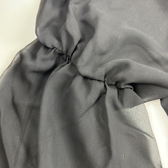 Como Black Sheer Boho Peasant Blouse - Picture 4 of 9